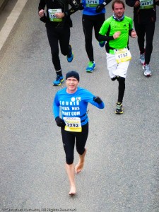 Semi-marathon Boulogne-Billancourt 2013 pieds nus Christian Harb