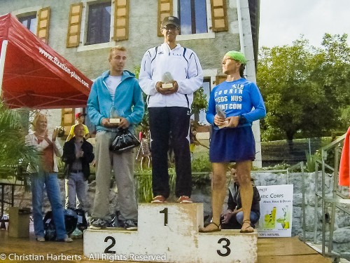 EcoTrail du Massif des Brasses 2014 - Podium barefooteur, 15km : 1) David H  2) Maxime M et 3) Christian Harberts