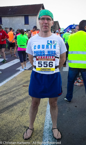 Marathon Seine-Eure 2014, 5ième marathon pieds nus de Christian Harberts - 03:56:17
