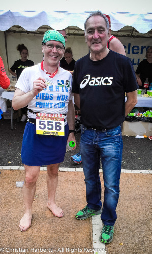 Christian Harberts avec Charly Hiblot, ancien président du Marathon de Seine-Eure